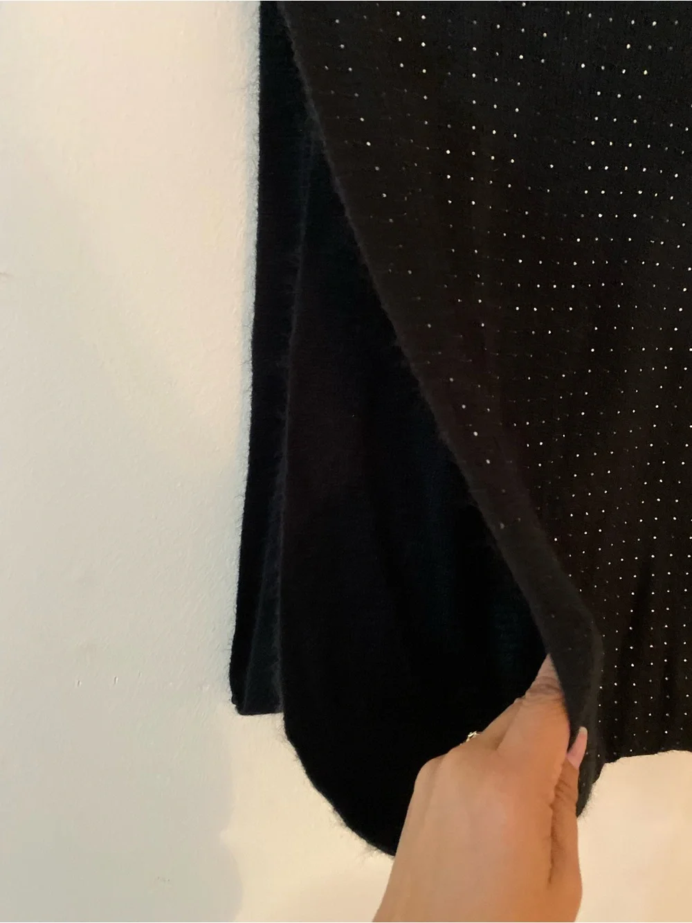 Black Studded beaded Knit Scarf like new